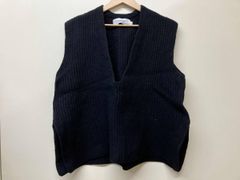 美品✳︎ ATON エイトン ウールモール Vネック ベスト ネイビー - メルカリ