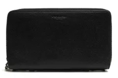 コーチ／COACH 長財布 財布 ウォレット メンズ 男性 男性用 レザー 革 本革 ブラック 黒  F59114 Double Zip Travel Organizer In Crossgrain Leather ダブルジップ トラベルオーガナイザー 小銭入