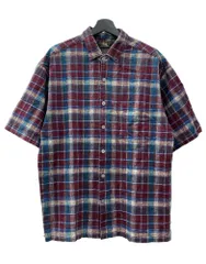 ダブルアールエル RRL 90s CHECK S/S SHIRT チェック 半袖 シャツ ポケット ボタン 三ツ星タグ Ralph Lauren レッド 赤 半袖シャツ チェック マルチカラー Mサイズ 104MT-2362