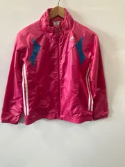 ピ303●adidas●アディダス●アウター⚫︎ジップアップ⚫︎ナイロンジャケット⚫︎スポーツ⚫︎sizeS⚫︎ピンク