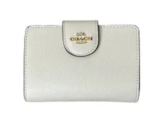 COACH (コーチ) コーナージップ ウォレット 二つ折り財布 レザー ホワイト レディース/199