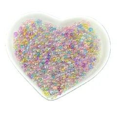 サムコス バブルビーズ レジン封入ビーズ 約200gセット 穴なし 丸玉 マイクロ ガラス オーロラ ミックス パール アート 光沢 気泡 手作り用品 アクセサリーパーツ ネイルパーツ 手芸用品 DIY 装飾充填物 (マカロンブレンドカラー（1-3mm）)