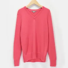 UNIQLO ユニクロ レディース Lサイズ カシミヤ 100% ニット セーター Vネック 長袖 ピンク 251-151952