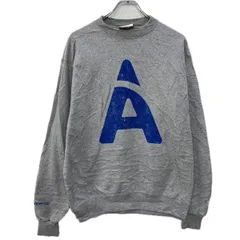 Champion プリントスウェット トレーナー M グレー ブルー チャンピオン プルオーバー ビッグプリント スウェット 秋物 a712-6194