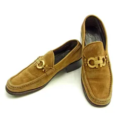 【最大30％OFF★ウィンターセール】サルヴァトーレフェラガモ Salvatore Ferragamo ローファー ガンチーニ金具 ♯5D ラウンドトゥ ベージュ×ブラウン×ゴールド レディース 中古