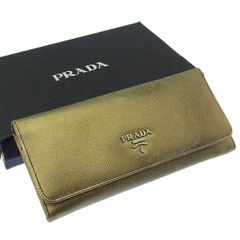PRADA プラダ ゴールド 長財布 サフィリアーノレザー - メルカリ