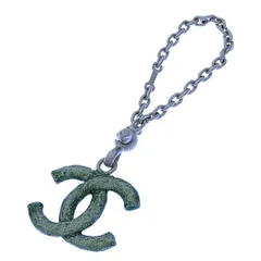 【最大30％OFF★ウィンターセール】シャネル CHANEL キーリング ココマーク ヴィンテージ グリーン×シルバー レディース 中古