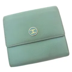 【最大30％OFF★新春セール】シャネル CHANEL 二つ折り財布 ココボタン ブルー×ゴールド レディース 中古