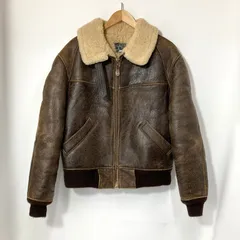 AVIREX アヴィレックス B-6 ムートンフライトジャケット レザージャケット 古着 メンズ サイズ38  ブラウン アウター A15405◆