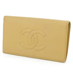 【最大30％OFF★ウィンターセール】シャネル CHANEL 長財布 ココマーク ベージュ レディース 中古