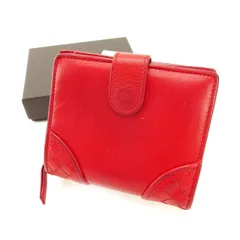 【最大30％OFF】ボッテガヴェネタ BOTTEGAVENETA 二つ折り財布 イントレチャート レッド レディース 中古