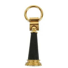 LOEWE ロエベ キーリング キーホルダー レザー ブラックｘゴールドカラー スペイン製  rk10415のサムネイル