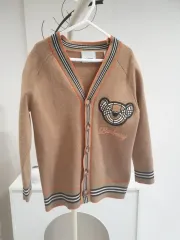 バーバリーキッズ テディベア カシミア カーディガン ブラウン