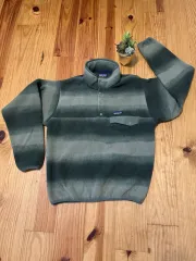 15FW パタゴニア シンチラ スナップ-T フリース グリーン ストライプ