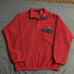 12FW パタゴニア Classic Synchilla（シンチラ） スナップ-T フリース プルオーバー レッド/ブラック
