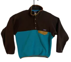 97FW パタゴニア Synchilla（シンチラ） スナップT フリース ブラウン/ターコイズ