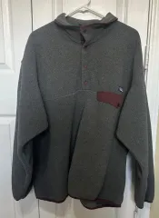 00s patagonia Synchilla（シンチラ） スナップ-T グレー/バーガンディ