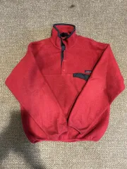 90s patagonia パタゴニア Synchilla（シンチラ） スナップ-T レッド/ブラック USA
