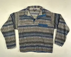 12FW パタゴニア Synchilla（シンチラ） スナップ-T ブルー/グレー aztec(アズテック) パータン