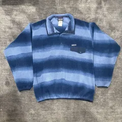 10s パタゴニア Synchilla（シンチラ）スナップ-T ブルーストライプ/ネイビー