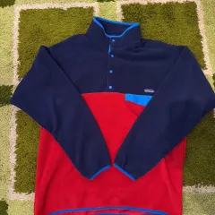 10s patagonia Synchilla（シンチラ） スナップ-T ネイビー/レッド/ブルー