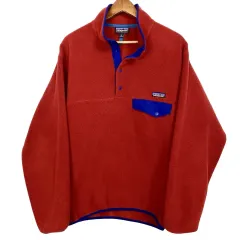 10s patagonia パタゴニア Synchilla（シンチラ） スナップ-T レッド/ブルー