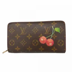 ルイ・ヴィトン(Louis Vuitton) ルイ・ヴィトン 長財布 モノグラム・チェリー 村上隆コラボ ポルトモネジップ M95006 ブラウン レッドレディース