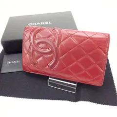 【最大30％OFF★ウィンターセール】シャネル CHANEL 長財布 カンボンライン ボルドー レディース 中古