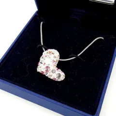 【最大30％OFF★ウィンターセール】スワロフスキー SWAROVSKI ネックレス ハート ピンク×シルバー レディース 中古
