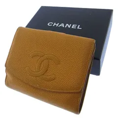 【最大30％OFF★ウィンターセール】シャネル CHANEL 二つ折り財布 ココマーク ライトブラウン レディース 中古