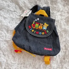 MIKIHOUSE ミキハウス ベビー　デニム　baby デニム　小型リュック　汽車　新品　タグ付き