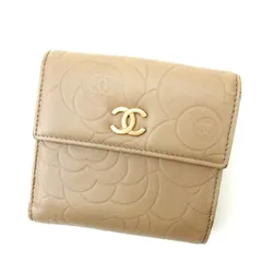 【最大30％OFF】シャネル CHANEL 二つ折り財布 カメリア ベージュ レディース 中古