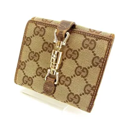 【最大30％OFF】グッチ GUCCI 二つ折り財布 ＧＧキャンバス ベージュ×グレー レディース 中古