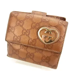 【最大30％OFF】グッチ GUCCI 二つ折り財布 グッチシマ ブロンズ レディース 中古