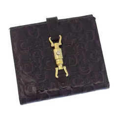 【最大30％OFF★年越しセール】グッチ GUCCI 二つ折り財布 ビット金具柄 ジャッキー金具 パープル×ゴールド レディース 中古