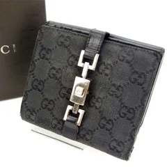 【最大30％OFF】グッチ GUCCI 二つ折り財布 ＧＧキャンバス ブラック レディース 中古