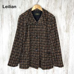 美品 Leilian レリアン ツイード ジャケット ブラウン系 13+ - メルカリ
