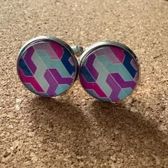 k256　【ネオン・ジオメトリック】シェブロン柄 カフス カフスボタン