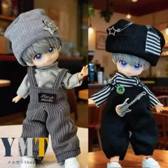 オビツ11 ドール服 カジュアルオーバーオールセット 12分の1 BJD ボディ9対応 ピコニーモ クラシック オーバーオール おしゃれ 撮影小物 ぬい撮り 秋冬コーデ 男の子 女の子 兼用d-90