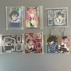 (まとめ売り) 鬼滅の刃 伊黒 小芭内 甘露寺 蜜璃 フィギュアアクリル 原画キーホルダー ステイタス