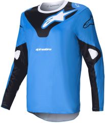 FOX RACING レーシングシャツ 青 白 黒 長袖 エルボーパッチ 総柄 