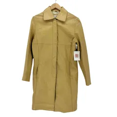 ユーズドフルギ USED古着 BRILLIANT AS シープ レザー 比翼 ステンカラー コート レディース JPN:9号