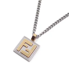 FENDI フェンディ FFロゴ スクエア ネックレス ゴールド色金具/シルバー色金具【いおき質店】