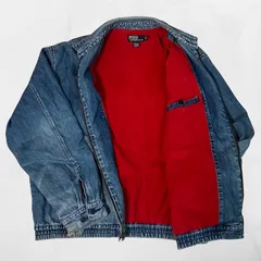 ポロ ジャケット POLO Ralph Lauren  ラルフローレン デニム スイングトップ 中綿  XL 赤裏地