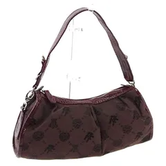 【最大30％OFF】フォリフォリ Folli Follie ショルダーバッグ ロゴ クロコダイル調パイピング ブラウン×ボルドー×シルバー系 レディース 中古