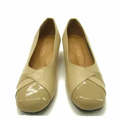 【最大30％OFF】パンプス ウエッジソール ♯24.5 スクエアトゥ ベージュ系 レディース 中古