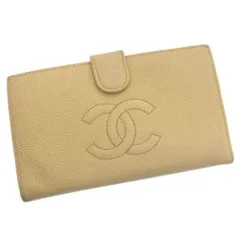【最大30％OFF★ウィンターセール】シャネル CHANEL 二つ折り財布 ココマーク ベージュ レディース 中古