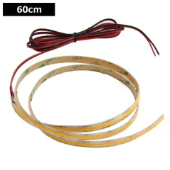 LEDテープライト 12V 60cm COB 電球色 ドットレス 片端子 白ベース ケーブル1.5m