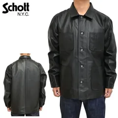 Schott NYC ショット 782-5950012 3111050 ラムレザー カバーオール ジャケット カーコート LAMB LEATHER COVERALL JACKET アウター メンズ