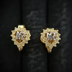 【良品】ニナリッチ イヤリング NRロゴ ラインストーン ゴールドカラー　1215004